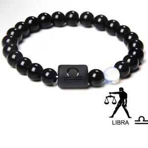 Libra bracelet, design on both sides, constellation stretch bracelet, zodiac